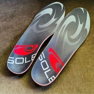 New SOLE replacement running walking insoles black red mens 13 US trimmable